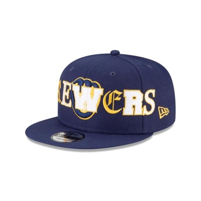 Sapca New Era Milwaukee Brewers MLB Mixed Font 9FIFTY Snapback - Albastri